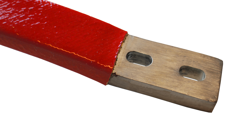 Fleksibel busbar i kobber med fortinnede terminaler Fleksibel busbar i kobber med fortinnede terminaler